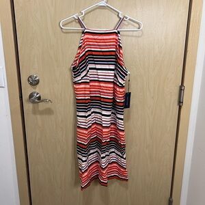 Tommy Hilfiger Dress Womens Size 10 Sleeveless Sundress Orange Linen Blend